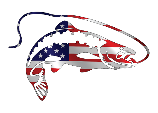 Fly Fishing Sticker Decal 5.5 Trout USA Flag Simms Sage Fly Fishing Hatch  Ross