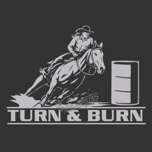 Barrel Racing Rodeo Decal Turn & Burn